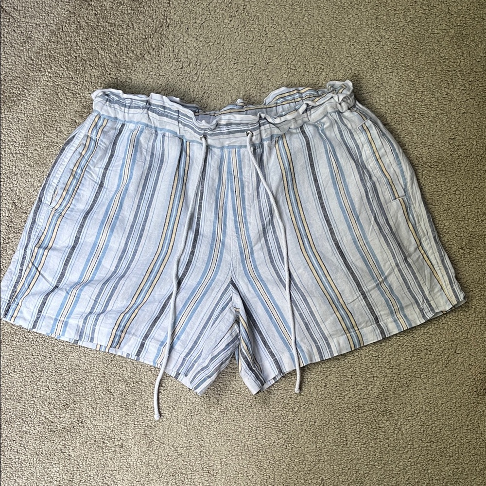 Casa Cabana Striped Blue and White Women's Shorts | Size M |